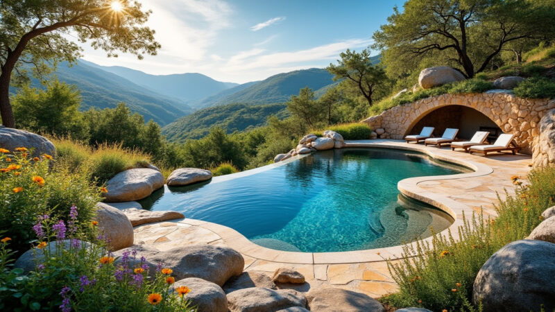 Concevoir une piscine en pierre naturelle pour une intégration paysagère parfaite